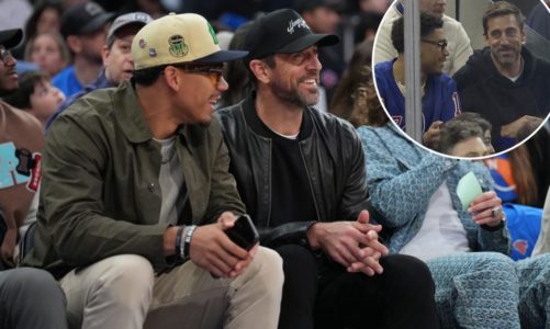Aaron Rodgers back at MSG for Knicks-Heat NBA playoff game